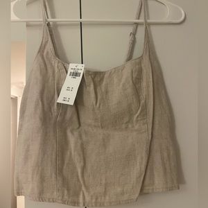 A&F Linen squareneck crop tank